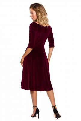 Veliūrinė proginė suknelė Golita (bordo) (XL)